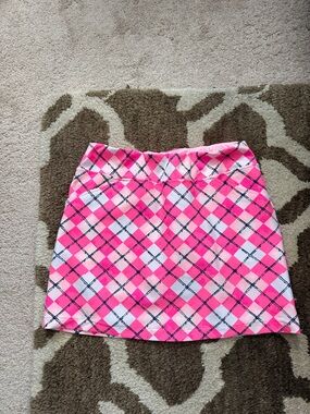 Lilly Pulitzer Pink Plaid Golf Skort